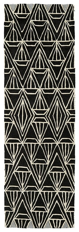 Kaleen Origami Org01-02 Black , Linen , Silver Geometric Area Rug