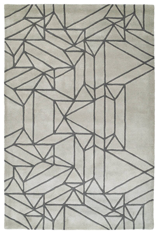 Kaleen Origami Org04-88 Mint , Dark Grey Geometric Area Rug