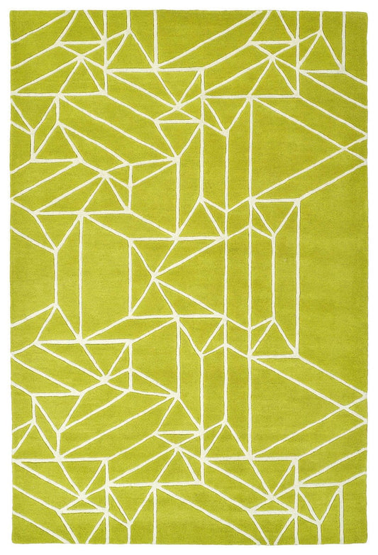 Kaleen Origami Org04-96 Lime Green , Ivory Geometric Area Rug