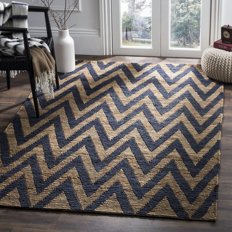 Safavieh Organica Org515B Blue / Natural Chevron Area Rug