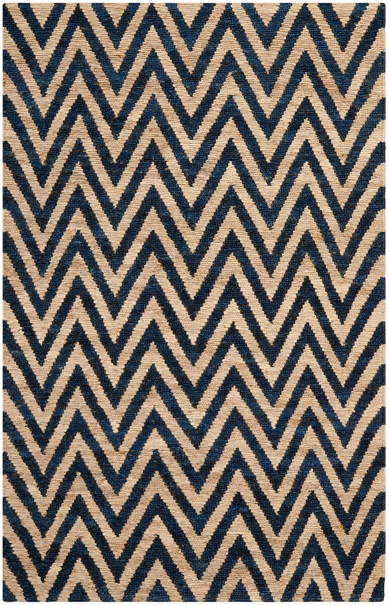 Safavieh Organica Org515B Blue / Natural Chevron Area Rug