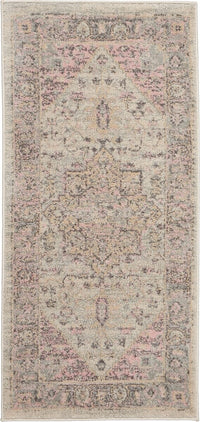 Nourison Tranquil Tra06 Ivory / Pink Vintage / Distressed Area Rug