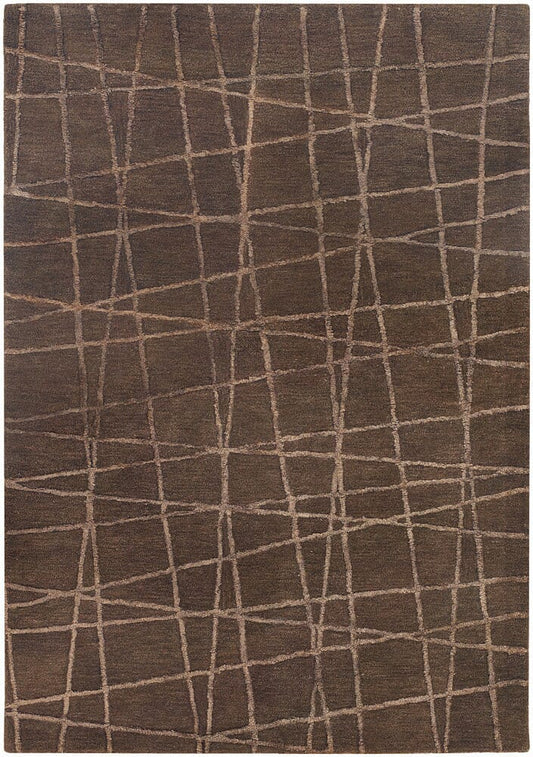 Chandra Oslo Osl31901 Dark Brown Geometric Area Rug