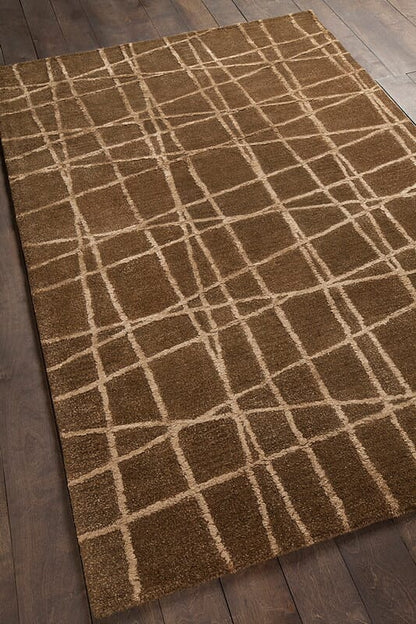 Chandra Oslo Osl31901 Dark Brown Geometric Area Rug