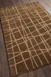 Chandra Oslo Osl31901 Dark Brown Geometric Area Rug