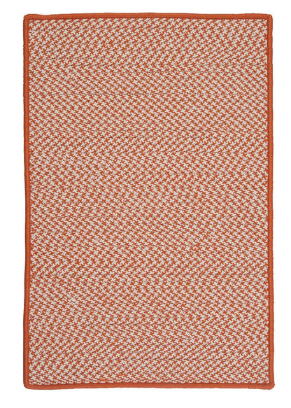 Colonial Mills Outdoor Houndstooth Tweed Ot19 Orange / Orange Bordered Area Rug