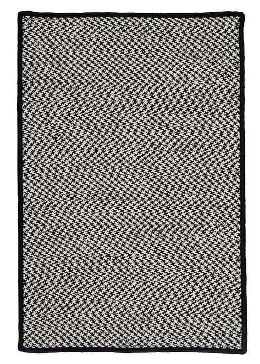 Colonial Mills Outdoor Houndstooth Tweed Ot49 Black / Black Bordered Area Rug