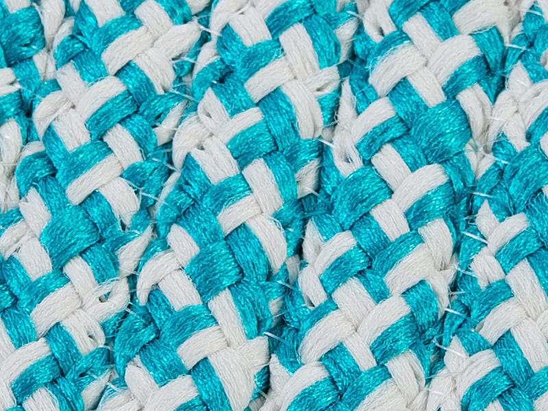 Colonial Mills Outdoor Houndstooth Tweed Ot57 Turquoise / Blue Bordered Area Rug