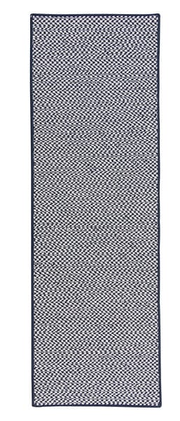 Colonial Mills Outdoor Houndstooth Tweed Ot59 Navy / Blue Bordered Area Rug