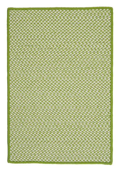 Colonial Mills Outdoor Houndstooth Tweed Ot69 Lime / Green Bordered Area Rug