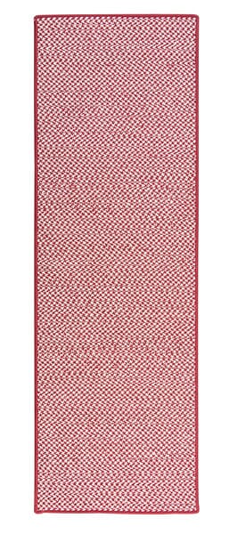Colonial Mills Outdoor Houndstooth Tweed Ot79 Sangria / Red Bordered Area Rug