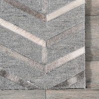 Nuloom Jacqui Leather Blend Chevron Nja3605A Gray Area Rug