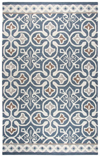 Rizzy Opulent Ou574A Blue Gray, Natural, Taupe, Gray Damask Area Rug