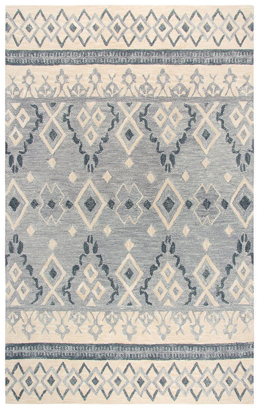 Rizzy Opulent Ou935A Natural, Gray, Dark Gray Southwestern Area Rug