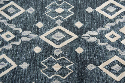 Rizzy Opulent Ou936A Natural, Gray, Dark Blue, Blue Southwestern Area Rug