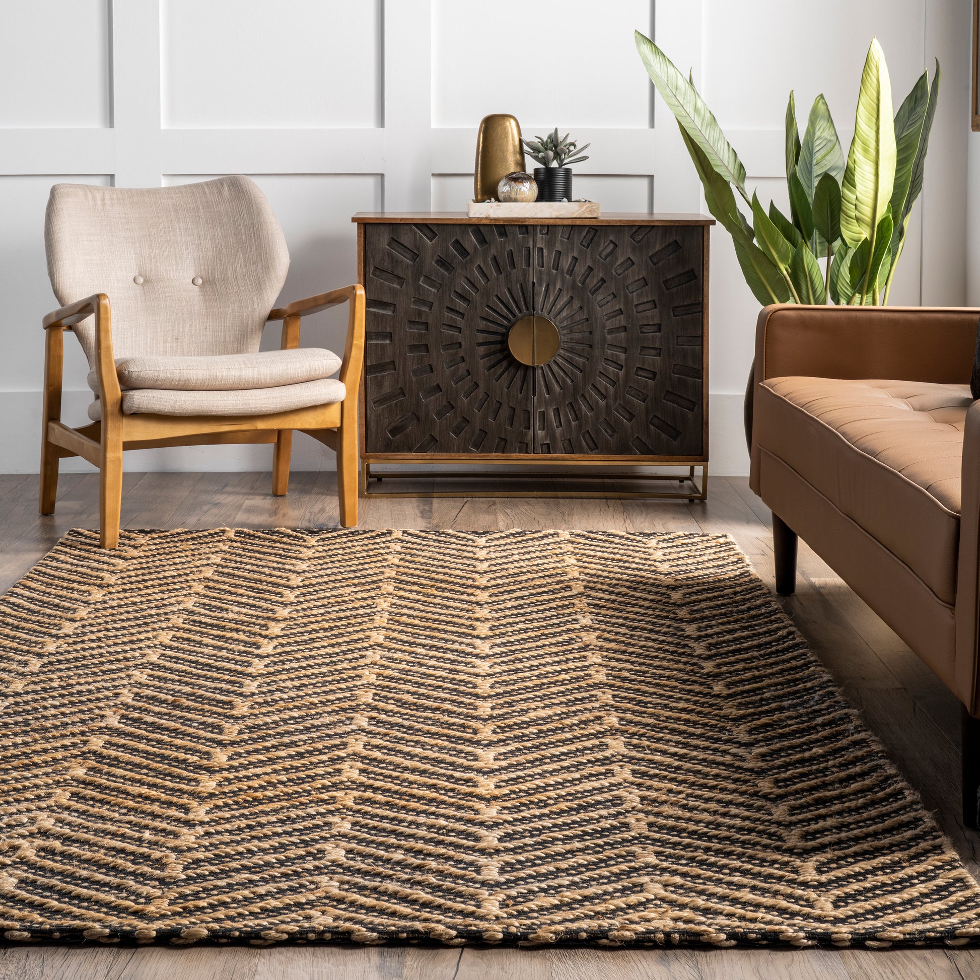 Nuloom Shelby Chevron Nsh3062A Natural Area Rug