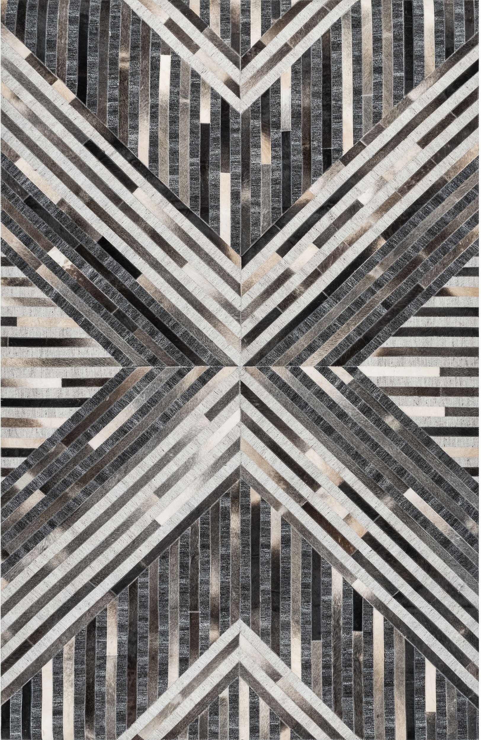 Nuloom Mikah Leather Cowhide Modern Nmi1404A Gray Area Rug