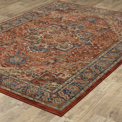 Oriental Weavers Sphinx Ankara 604R5 Red/ Blue Area Rug