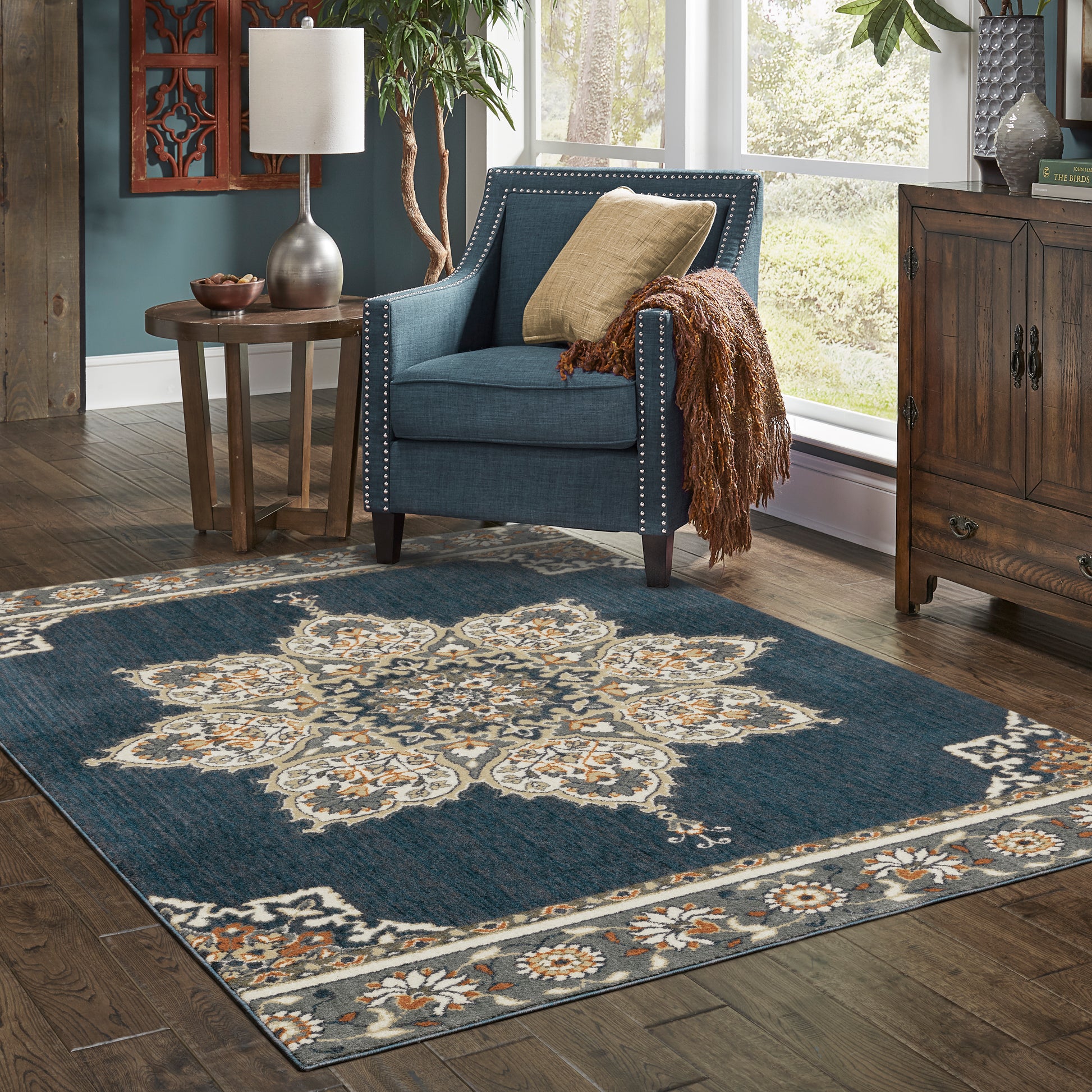 Oriental Weavers Sphinx Fiona 5570X Blue/ Beige Area Rug