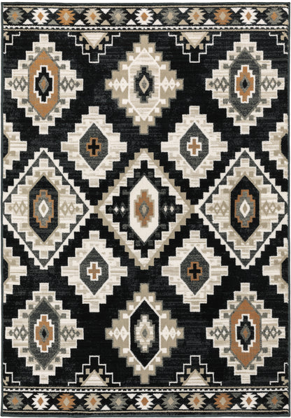 Oriental Weavers Sphinx Georgia 605F0 Charcoal/ Ivory Area Rug