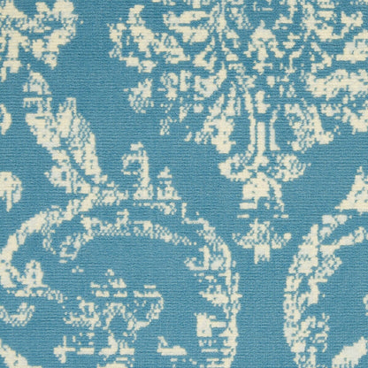 Nourison Jubilant Jub09 Blue Damask Area Rug