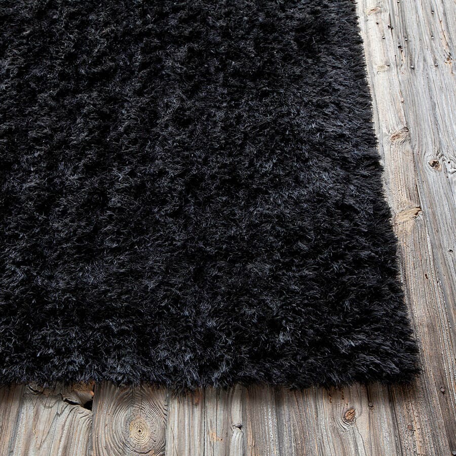 Chandra Oyster oys23603 Black Shag Area Rug