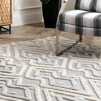 Nuloom Beatrice Raised Theta Trellis Nbe1389A Beige Area Rug