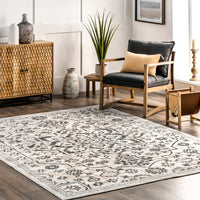 Nuloom Cassy Floral Nca2967A Gray Area Rug