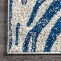 Nuloom Royal Zebra Stripes Nro3111B Blue Area Rug