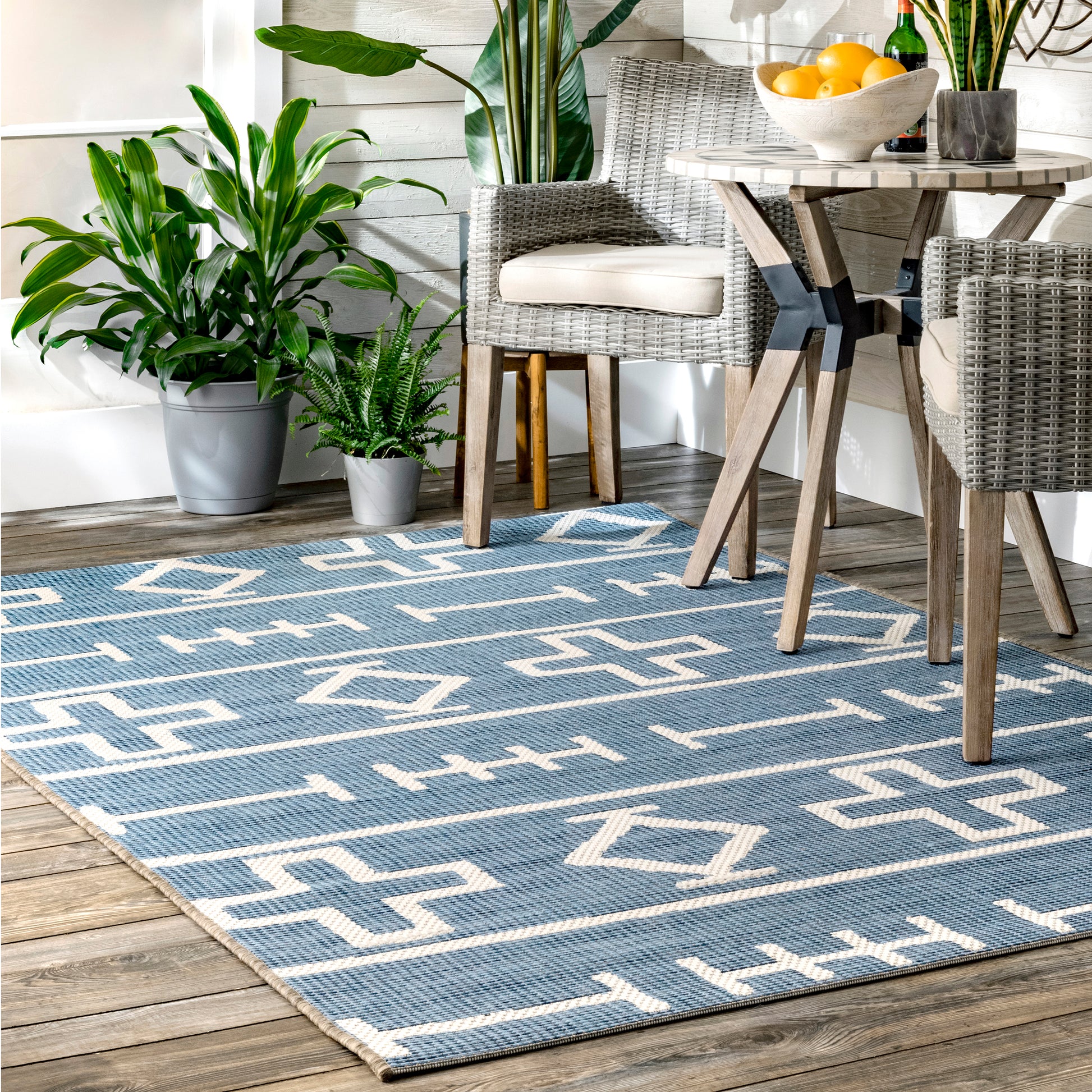 Nuloom Holland Ethnic Symbols Nho2838B Blue Area Rug