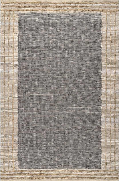 Nuloom Gaby Leather And Border Nga3352A Gray Area Rug