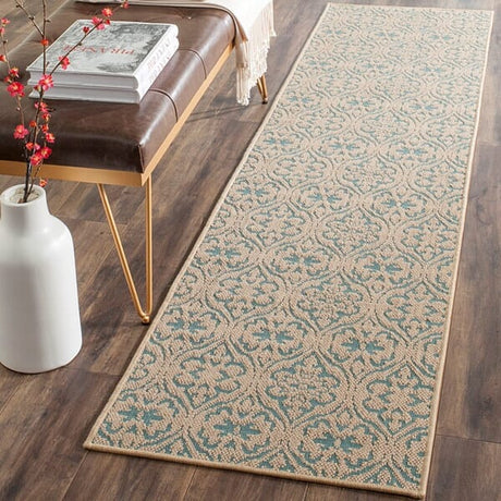 Safavieh Palm Beach Pab511A Natural / Turquoise Rugs.