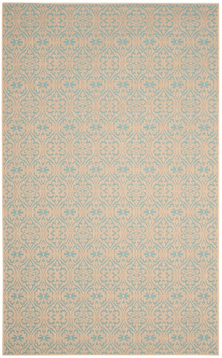 Safavieh Palm Beach Pab511A Natural / Turquoise Natural Fiber Area Rug