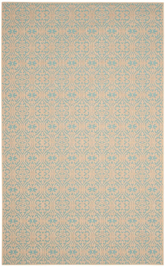 Safavieh Palm Beach Pab511A Natural / Turquoise Natural Fiber Area Rug