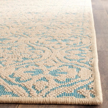 Safavieh Palm Beach Pab511A Natural / Turquoise Rugs.