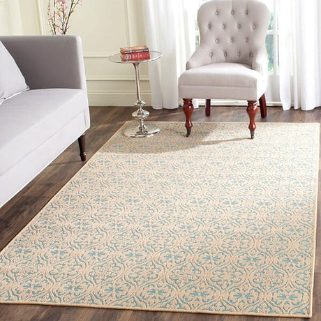 Safavieh Palm Beach Pab511A Natural / Turquoise Rugs.