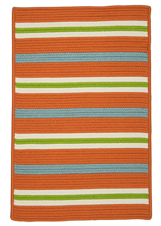 Colonial Mills Painter Stripe Ps21 Tangerine Striped Area Rug