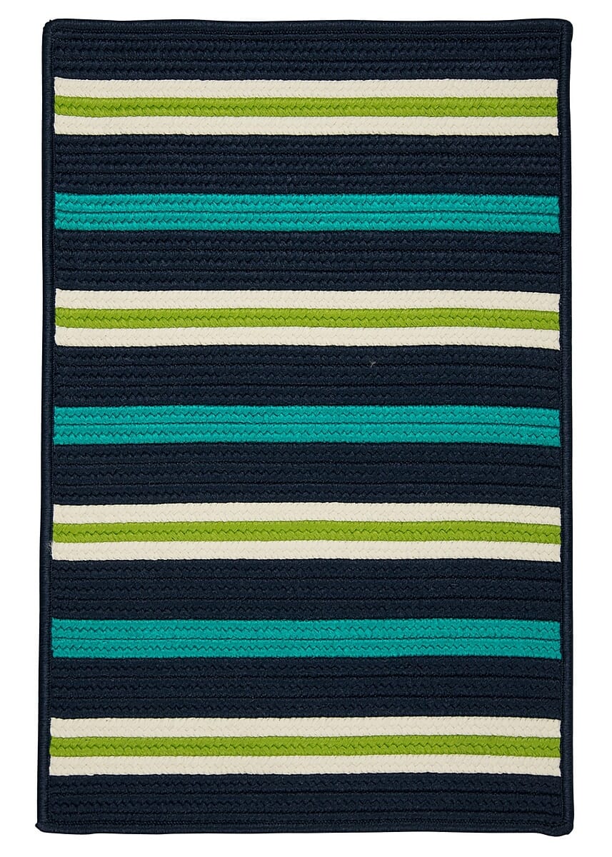 Colonial Mills Painter Stripe Ps51 Navy Waves Striped Area Rug