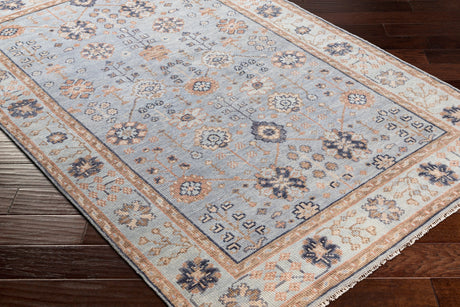 Surya Palais Pal-2301 Pale Blue, Tan, Charcoal, Medium Gray Rugs.