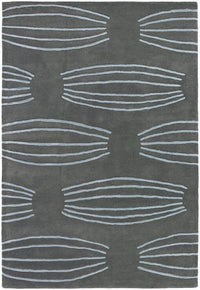 Chandra Parson Gray Par31102 Charcoal / Blue Geometric Area Rug