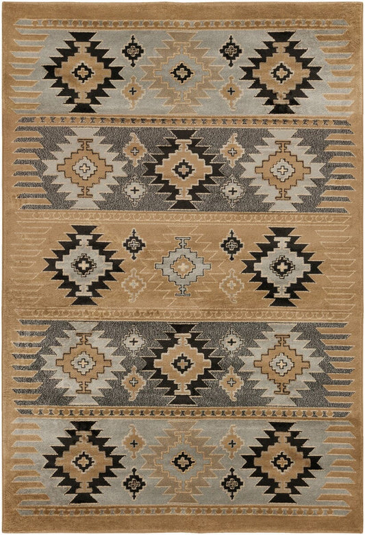 Surya Paramount Par-1045 Camel, Khaki, Medium Gray, Black Southwestern Area Rug