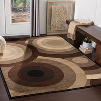 Surya Paramount Par-1051 Dark Brown, Camel, Khaki, Black Geometric Area Rug