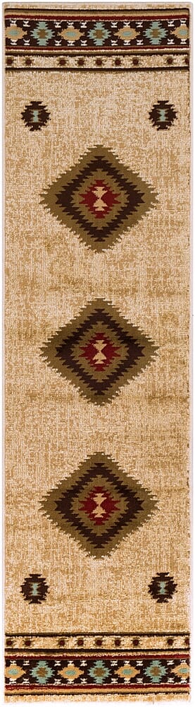 Surya Paramount Par-1085 Dark Brown, Sage, Dark Red, Khaki Southwestern Area Rug