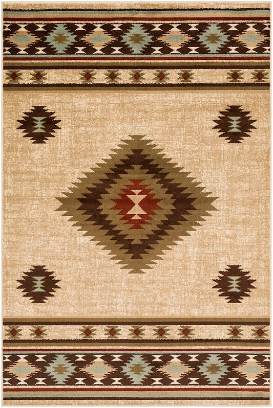 Surya Paramount Par-1085 Dark Brown, Sage, Dark Red, Khaki Southwestern Area Rug