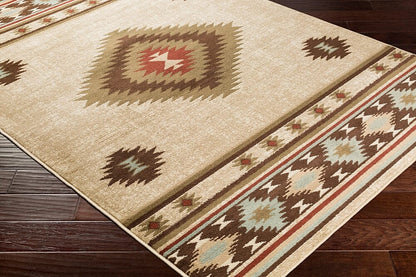 Surya Paramount Par-1085 Dark Brown, Sage, Dark Red, Khaki Southwestern Area Rug