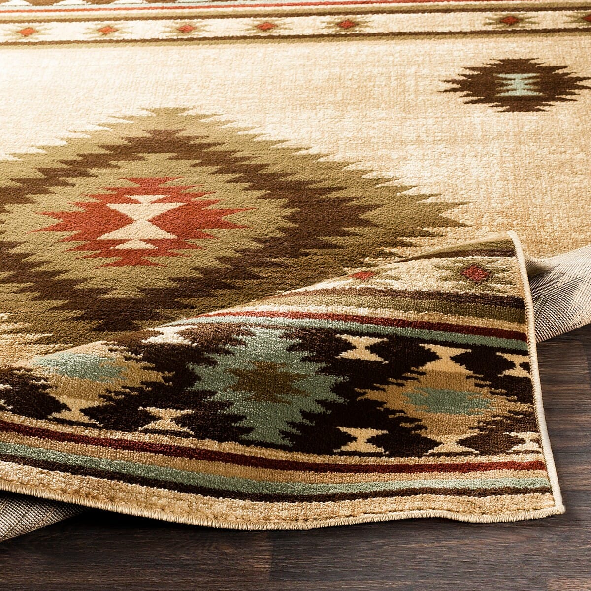 Surya Paramount Par-1085 Dark Brown, Sage, Dark Red, Khaki Southwestern Area Rug