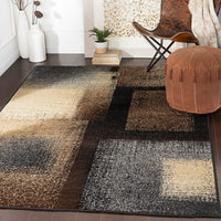 Surya Paramount Par-1086 Dark Brown, Black, Charcoal Geometric Area Rug