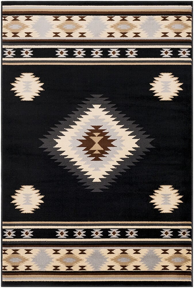 Surya Paramount Par-1095 Black, Charcoal, Medium Gray Southwestern Area Rug