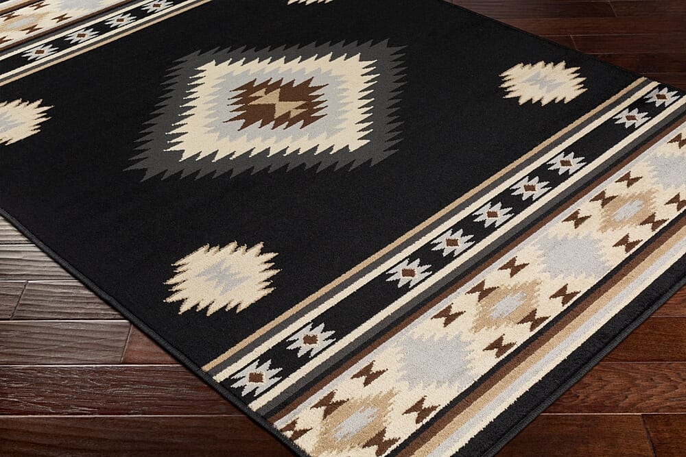 Surya Paramount Par-1095 Black, Charcoal, Medium Gray Southwestern Area Rug