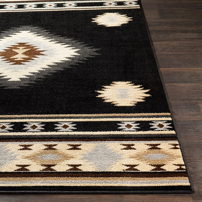 Surya Paramount Par-1095 Black, Charcoal, Medium Gray Southwestern Area Rug